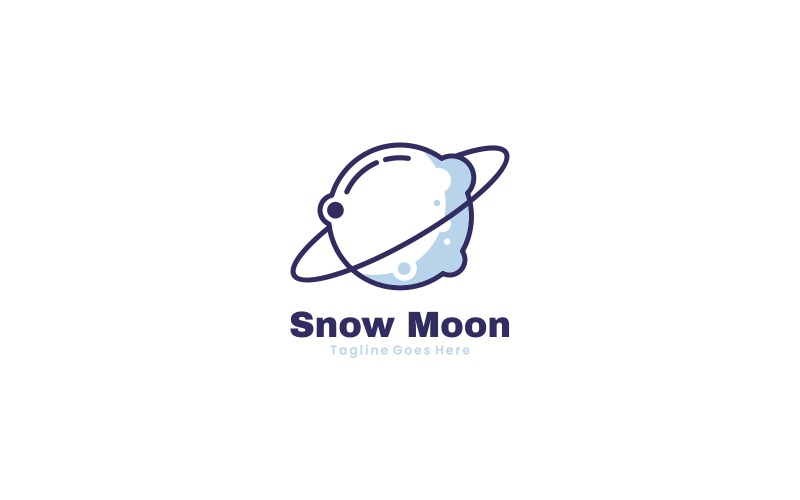 Snow Moon Simple Logo Style Logo Template
