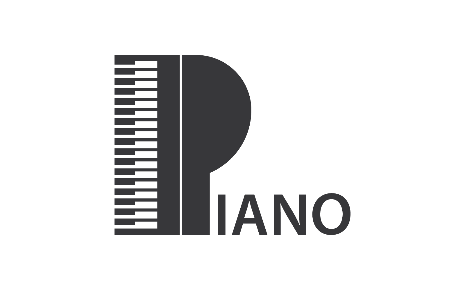 The Piano logo vector illustration flat design template Logo Template