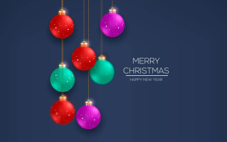 Christmas Balls Collection Of Christmas Baubles On Background Element