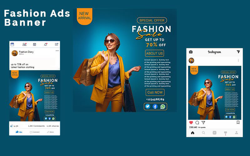 Fashion Store Products Promotion on social Media-Corporate Identity Template Social Media