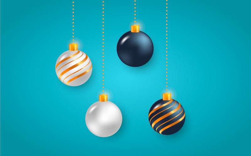 Merry Christmas Balls Collection Of Christmas Baubles Illustration