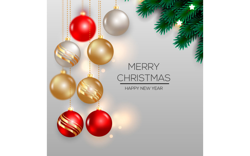 Realistic Colorful Christmas Ball Illustration