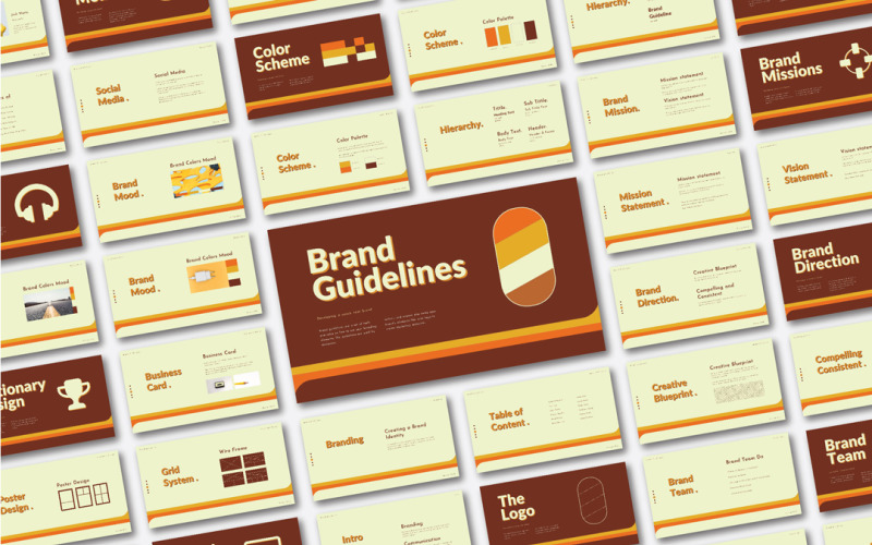 Retro Brand Guidelines Presentation Template PowerPoint Template