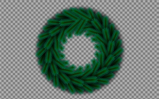 Christmas Wreath Decoration With Pine Branch Christmas Ball And Empty Background