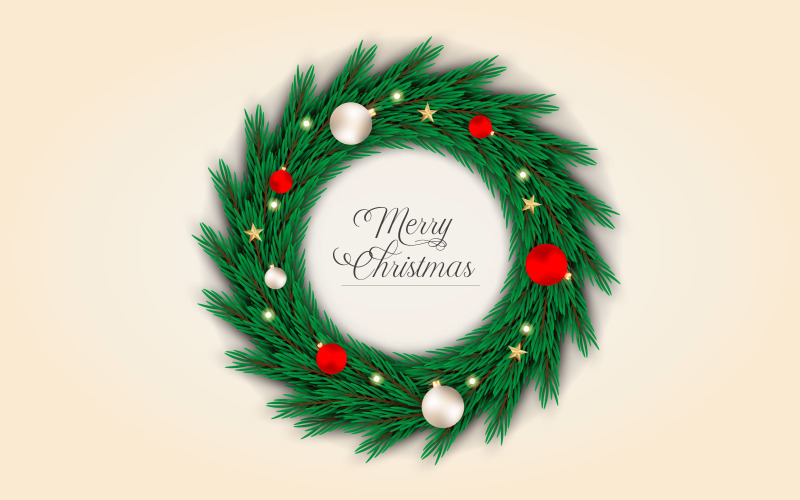 Christmas Wreath Vector Decoration Design Illustration