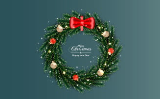 Christmas Wreath Vector Decoration Set Christmas Greeting Card