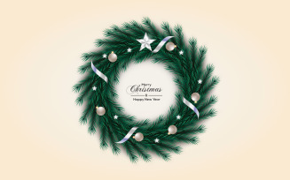 Christmas Wreath Vector Decoration Set Christmas Text For Christmas Greeting Card
