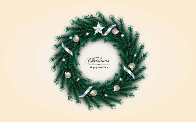 Christmas Wreath Vector Decoration Set Christmas Text For Christmas Greeting Card Illustration