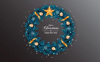 Christmas Wreath Vector Decoration Set Merry Christmas Text For Christmas