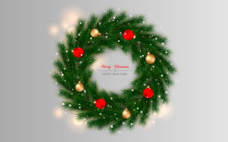 Christmas Wreath With Pine Branch Christmas Ball