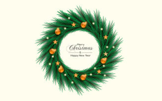 Christmas Wreath With Pine Branch White Christmas Ball Style