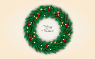 Christmas Wreath With Pine Branch White Christmas Ball