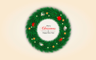Christmas Wreath With Pine Branch White Christmas Balls