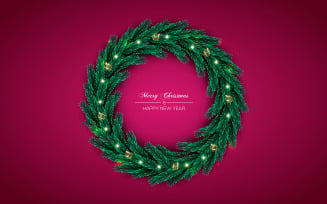 Christmas Wreath With Pine Branch