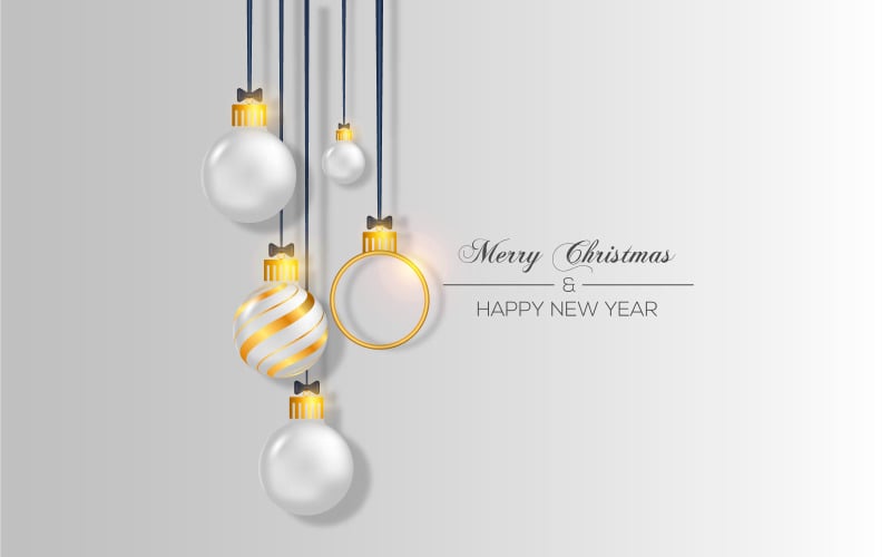 Collection Of Decorative Christmas Golden Balls Illustration