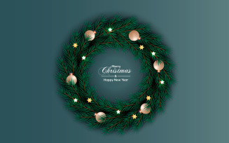 Merry Christmas Wreath Vector Decoration Set Merry Christmas Text For Christmas Greeting Card