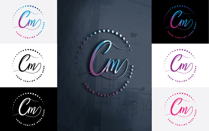 Photography CM Letter Logo Design For Your Studio-Brand Identity Logo Template