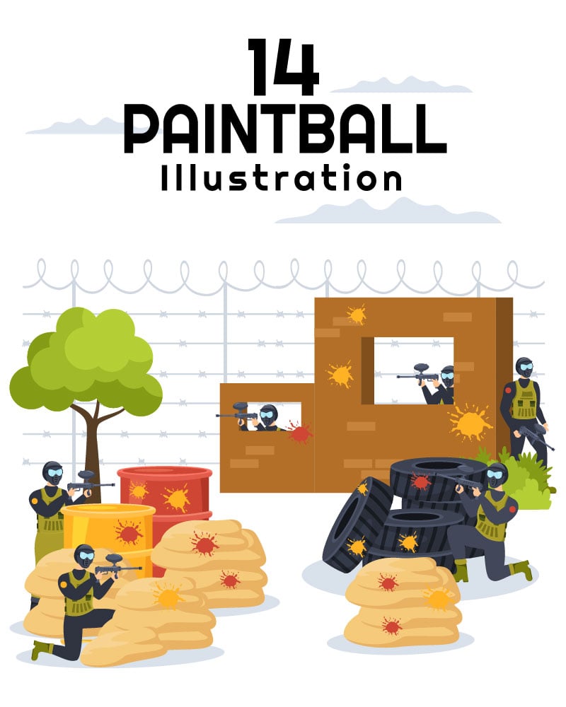 Kit Graphique #294253 Paintball Jeu Divers Modles Web - Logo template Preview