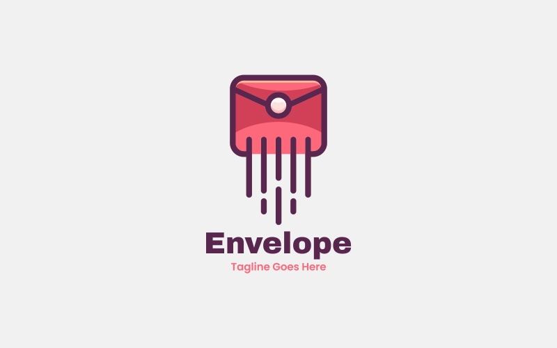 Envelope Simple Mascot Logo Logo Template