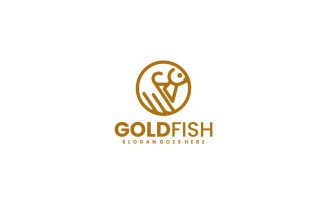 Goldfish Line Art Logo Style