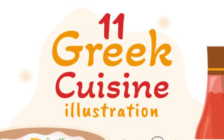 11 Greek Cuisine Restaurant Illustration