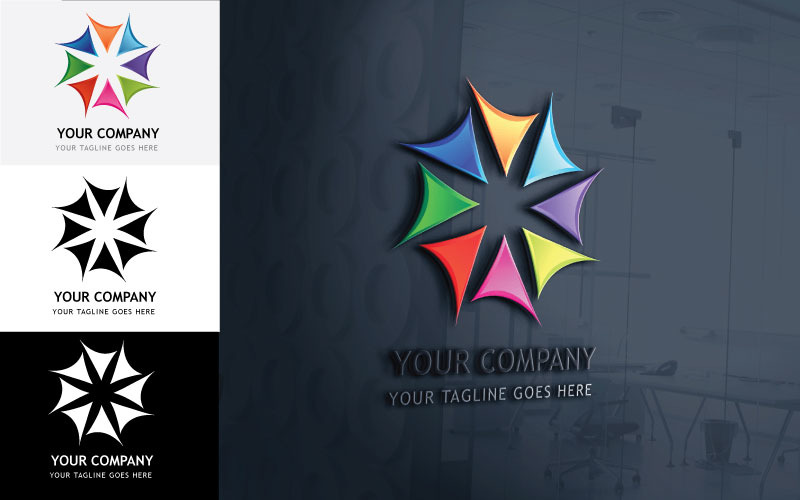 New Communication Shine Star Logo Design-Brand Identity Logo Template