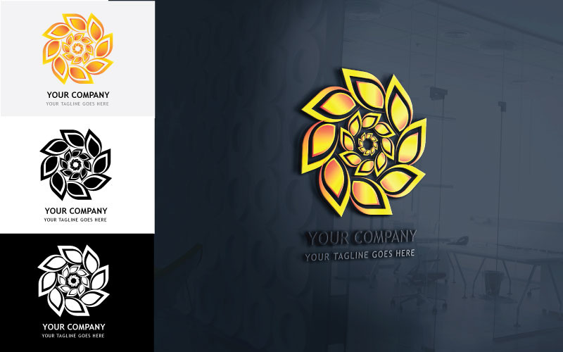 New Creative Beautiful Flower Logo Design-Brand Identity Logo Template