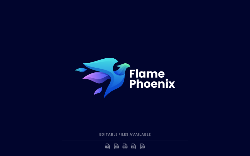 Phoenix Flame Gradient Logo Logo Template