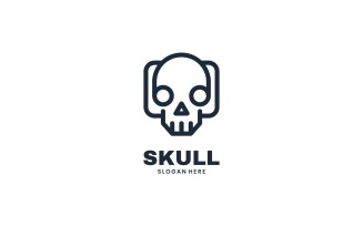 Skull Line Art Logo Style