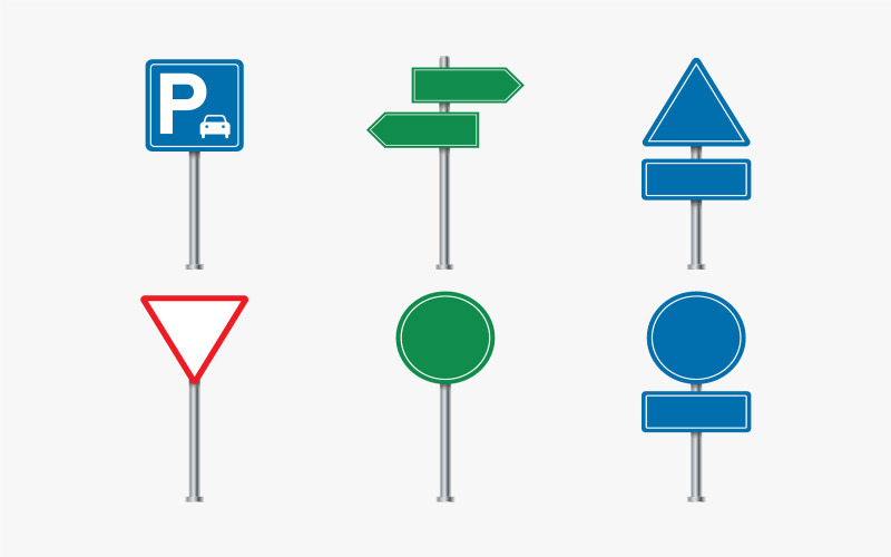 Blank Highway Traffic Sign Vector Illustration