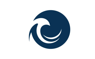 Blue water wave logo vector icon illustration10