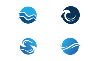 Blue water wave logo vector icon illustration12