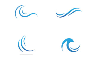 Blue water wave logo vector icon illustration13