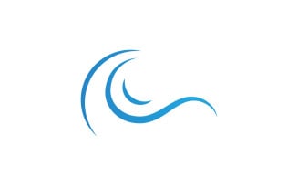 Blue water wave logo vector icon illustration2
