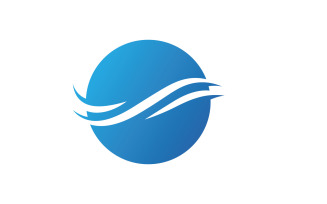 Blue water wave logo vector icon illustration8