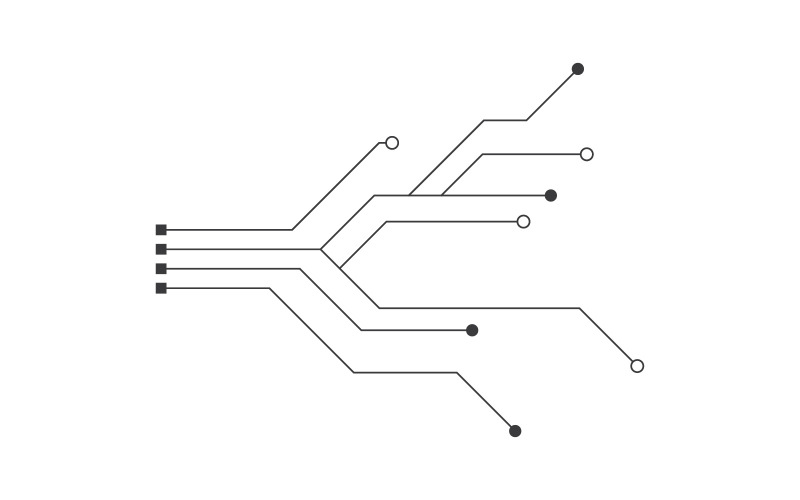 Circuit vector illustration design 4 Logo Template
