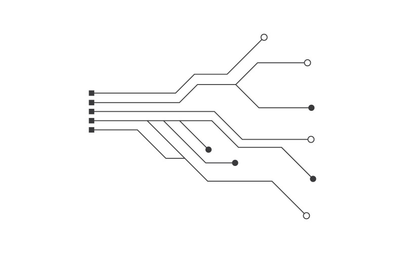 Circuit vector illustration design 5 Logo Template