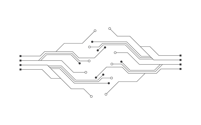 Circuit vector illustration design 8 Logo Template