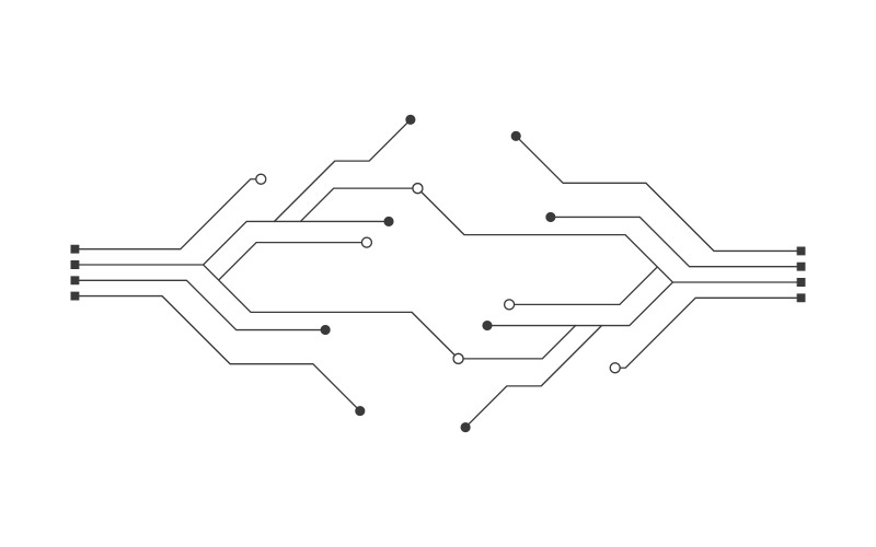 Circuit vector illustration design 9 Logo Template