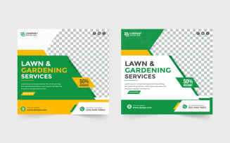 Lawn and Gardening Service Template Vector