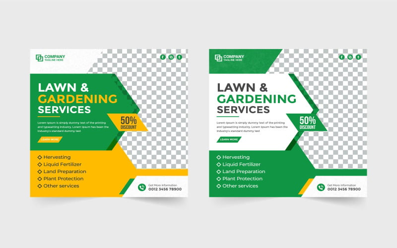 Lawn and Gardening Service Template Social Media