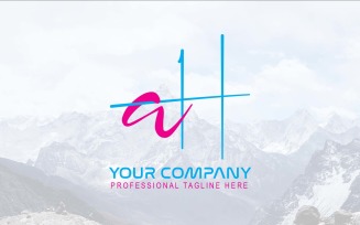 Professional AH Letter Logo Design-Brand Identity