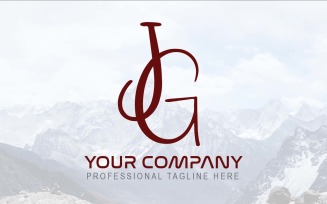 Professional JG Letter Logo Design-Brand Identity