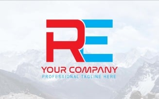 Professional RE Letter Logo Design-Brand Identity