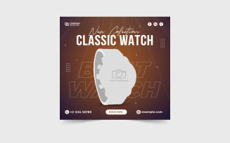 Smartwatch Promotional Template Vector Design
