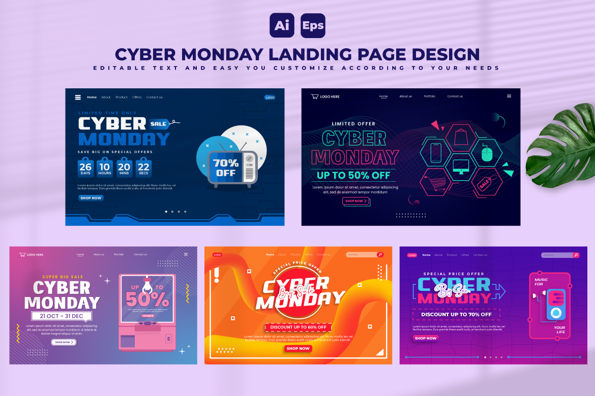 Cyber Monday Landing Page Design V2