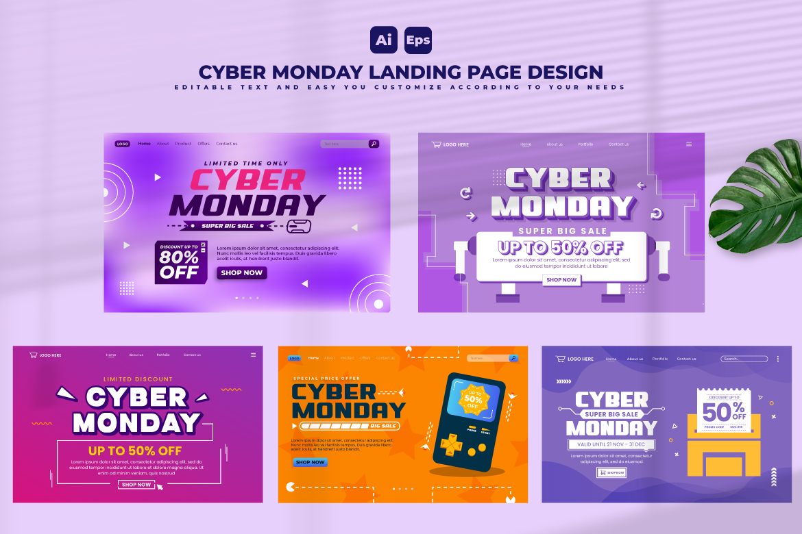 Cyber Monday Landing Page Design V3