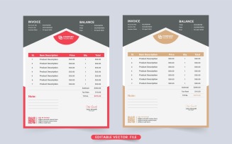 Company Invoice Template Design Vector