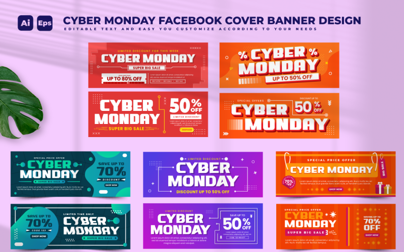 Cyber Monday Banner Design Template V5 Corporate Identity