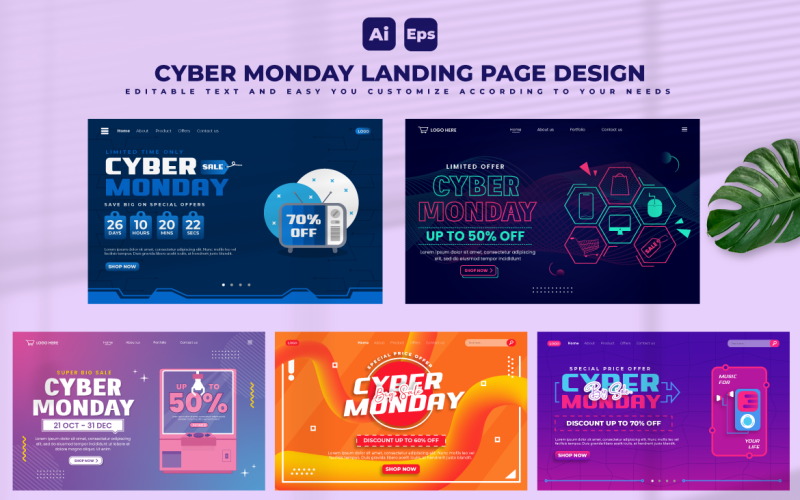 Cyber Monday Landing Page Design V2 Corporate Identity